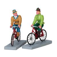 Lemax bloomers and bicycles s/2 kerstdorp figuur type 4 Caddington Village 2017 - thumbnail