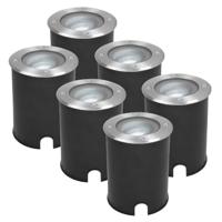 Set van 6 Lilly LED Grondspots - Dimbaar - Kantelbaar - GU10 - 6500K daglicht wit - 4 Watt 345 Lumen - Rond - IK10 - RVS - IP67 waterdicht - thumbnail