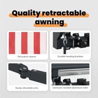 VidaXL Inklapbaar zonnescherm rood en wit 350 x 250 cm - thumbnail