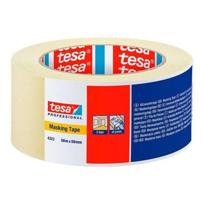 Tesa Afplakband | licht gecrêpt | lichtbeige | lengte 50 m | breedte 50 mm | wiel | 6 stuks - 04323-00044-00 04323-00044-00