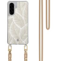 Samsung Galaxy A26 hoesje met beige koord - Palm leaves beige - thumbnail