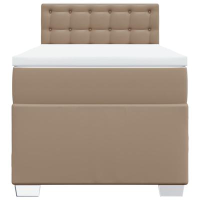 Boxspring met matras kunstleer cappuccinokleurig 120x190 cm - thumbnail