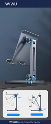 WiWu Luxe Tabletstandaard voor Tafel of Bureau Metaal - Extra Stevig & Opvouwbaar