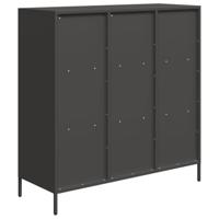 Hoge kast 101,5x39x103,5 cm staal zwart - thumbnail