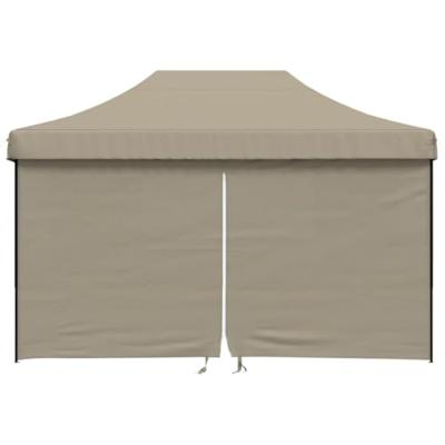 VidaXL Partytent inklapbaar pop-up met 4 zijwanden taupe VidaXL Partytent inklapbaar pop-up met 4 zijwanden taupe