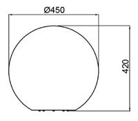 Deko Light 836014 Kugelleuchte 50 Buiten decoverlichting Bol E27 Wit - thumbnail