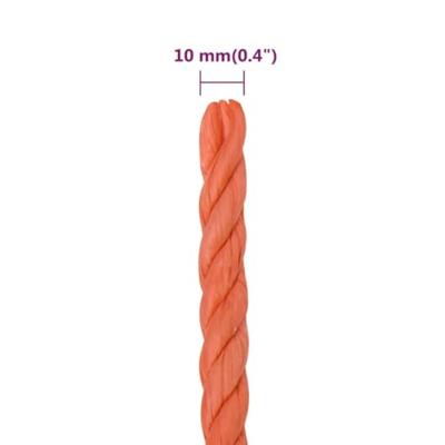 Werktouw 10 mm 50 m polypropeen oranje - thumbnail