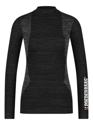 Poederbaas Thermoshirt Dames Technical Longsleeve Zwart-L