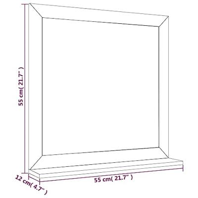 VidaXL Wandspiegel 55x55 cm massief walnotenhout
