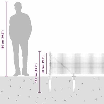 VidaXL Afrasteringspaal grijs 25 x 0,5 m (25 x 25 mm gaas) staal VidaXL Afrasteringspaal grijs 25 x 0,5 m (25 x 25 mm gaas) staal
