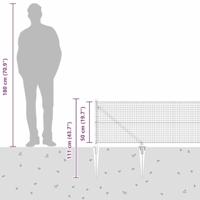 VidaXL Afrasteringspaal grijs 10 x 0,5 m (25 x 25 mm gaas) staal - thumbnail