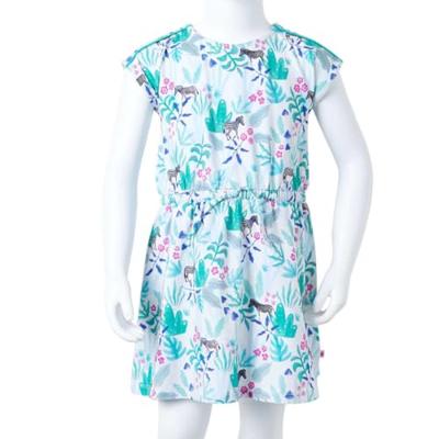 VidaXL Kinderjurk 104 ecru en donkermintkleurig