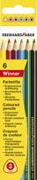 6 Driehoekige kleurpotloden Eberhard Faber Winner - thumbnail