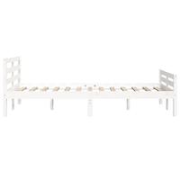 Bedframe massief hout wit 135x190 cm 4FT6 Double - thumbnail