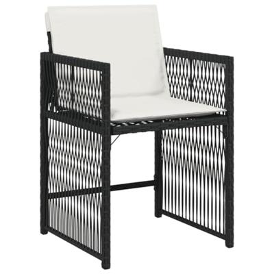 13-delige Tuinset met kussens poly rattan zwart