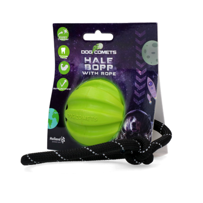Dog Comets Ball Meteorite Groen met touw Dog Comets Ball Meteorite Groen met touw
