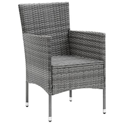 9-delige Tuinset met kussens poly rattan grijs - thumbnail