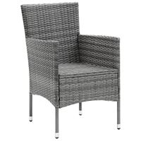 9-delige Tuinset met kussens poly rattan grijs - thumbnail