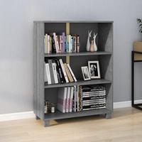 Boekenkast HAMAR 85x35x112 cm massief grenenhout donkergrijs - thumbnail