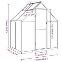 VidaXL Tuinkas met basisframe 169x114x195 cm aluminium zilverkleurig - thumbnail