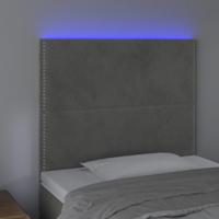 Hoofdbord LED 144x5x118/128 cm fluweel lichtgrijs - thumbnail