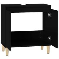 Wastafelkast 58x33x60 cm bewerkt hout zwart - thumbnail
