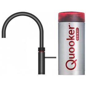 Fusion Round Mat Zwart Met Combi Boiler Quooker