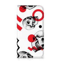 Mobiel BookCase iPhone 13 Pro Skull Red - thumbnail