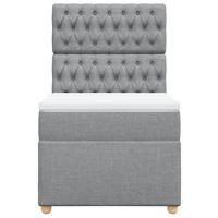 Boxspring met matras stof lichtgrijs 80x200 cm - thumbnail