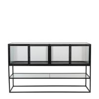 Dutchbone Dressoir 'Boli' Glas en metaal, 150cm - thumbnail