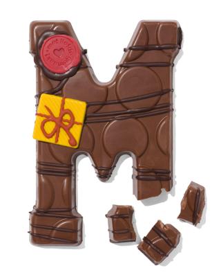 HEMA Handgedecoreerde chocoladeletter melk M 180g