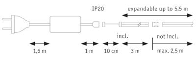 Paulmann 71128 LED-strip basisset Met connector (male) 230 V 3 m Daglichtwit 1 set(s)