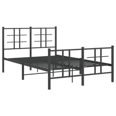 Bedframe met hoofd- en voeteneinde metaal zwart 120x190 cm Bedframe met hoofd- en voeteneinde metaal zwart 120x190 cm
