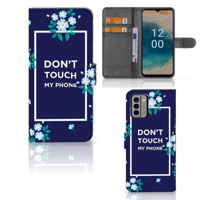 Nokia G22 Portemonnee Hoesje Flowers Blue DTMP Nokia G22 Portemonnee Hoesje Flowers Blue DTMP