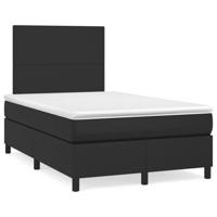 Boxspring met matras kunstleer zwart 120x200 cm - thumbnail