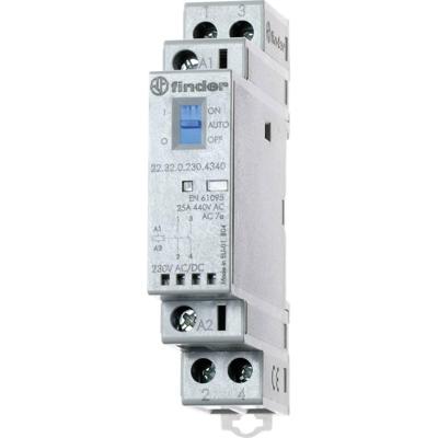 Finder 22.32.0.230.4420 Contactor 2x NC 230 V/DC, 230 V/AC 25 A Tray 1 stuk(s)