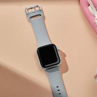 Soft siliconen bandje met gespsluiting - Grijs - Geschikt voor Apple Watch 44mm / 45mm / 46mm / 49mm - thumbnail