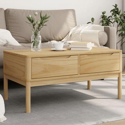 Salontafel FLORO 99x55,5x45 cm massief grenenhout wasbruin