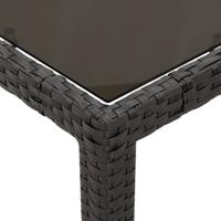 3-delige Bistroset met kussens poly rattan zwart - thumbnail