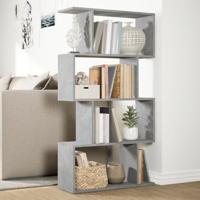 Kamerscherm / boekenkast 4-laags 70x24x129 cm hout betongrijs - thumbnail