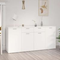 Dressoir 160x36x75 cm bewerkt hout wit - thumbnail