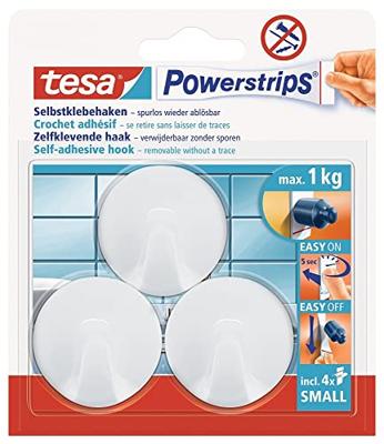 tesa POWERSTRIPS® Zelfklevende haak Small Rond Wit Inhoud: 3 stuk(s)