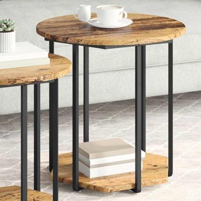 Bijzettafelset 2 pcs Oud hout en Zwart 50 x 50 x 50.5 cm
