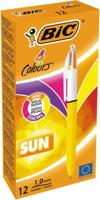 Bic Colours Sun 4-kleurenbalpen, medium, fashion inktkleuren, lichaam geel - thumbnail