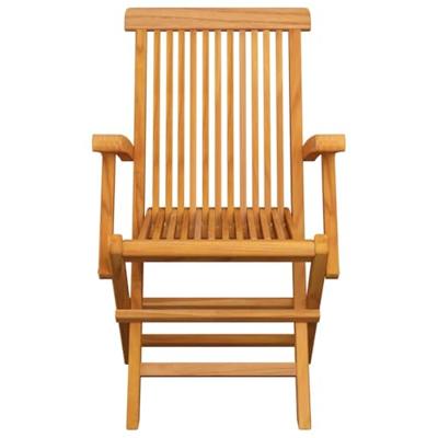 Tuinstoelen 3 st massief teakhout