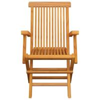 Tuinstoelen 3 st massief teakhout - thumbnail