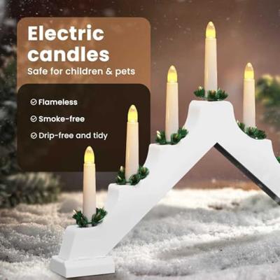 Kerst Kaars Brug Wit 39.5 x 5 x 29 cm Massief grenenhout