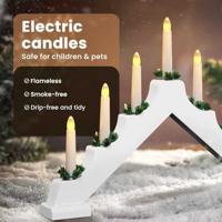 Kerst Kaars Brug Wit 39.5 x 5 x 29 cm Massief grenenhout - thumbnail