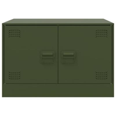 Salontafel 67x50x44 cm staal olijfgroen