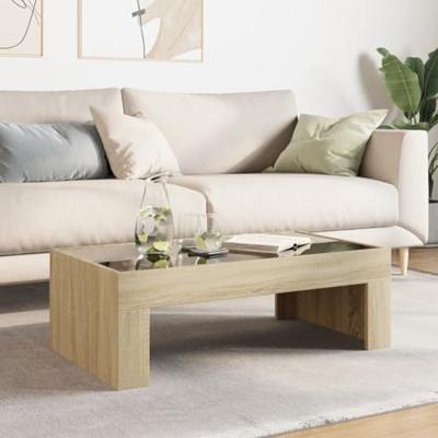 Salontafel met Infinity LED 90x50x30 cm sonoma eikenkleurig